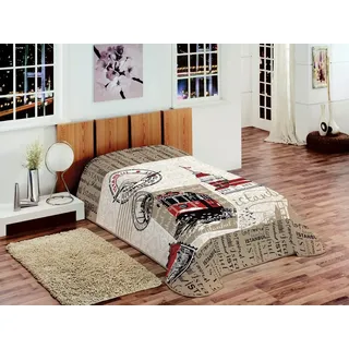 TeppichHome24 Tagesdecke Wohndecke mit Istanbul Design in Taupe braun|rot|schwarz