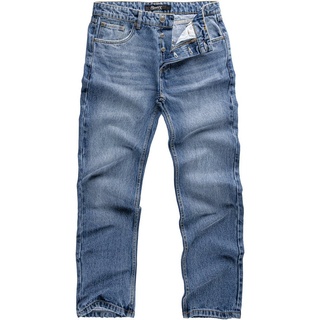REPUBLIX Loose-fit-Jeans ZACHARY Herren 90s Denim Jeans Hose Straight Baggy blau