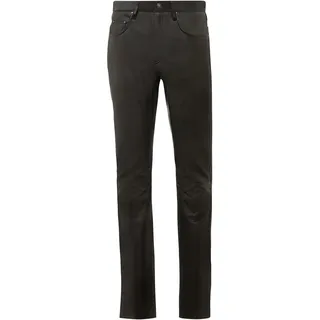 5-Pocket-Hose RICANO "Lederhose Slim Fit", Herren, Gr. 42, Länge 34, schwarz, Obermaterial: 100% Lammnappaleder LANA., schmal, Hosen 5-Pocket-Hose, Handgefertigt aus echtem Leder