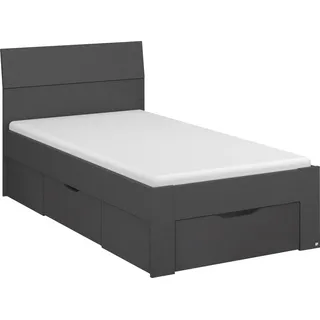 Rauch "Einzelbett Doppelbett Stauraum FLEXX Breiten 90/140/180 cm", grau (graumetallic), B:95cm H:90cm L:209cm, Betten, Bett, Einzelbett Doppelbett Stauraum FLEXX Breiten 90/140/180 cm