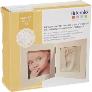 Famanu Baby Fußabdruck Set - Erinnerungsrahmen - 125 x 125 cm - Weiß