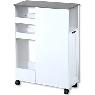 KESPER Nischenregal weiß Holzwerkstoff, 25x86x60 cm weiß/grau (24850-13)