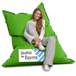 Bruni Riesen-Sitzsack Caree in Grün – rechteckiger XXL-Sitzsack mit 140x180 cm und 400 l Füllung, Bean-Bag mit Innenhülle, Liegesack, Abnehmbarer Bezug, Indoor und Outdoor, aus Deutschland