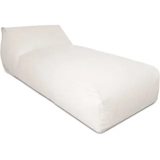 Deshome - Sitzsack für den Garten, Chaise Longue abnehmbar für den Außenbereich 180x90 cm - Bean Bag Chair, Outdoor-Sitzsack mit Polsterung Pouf Puff Design weiße Creme
