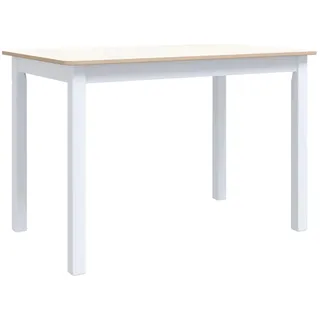 vidaXL Esstisch Weiß und Braun 114x71x75 cm Gummiholz Massiv