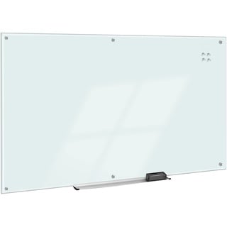 Amazon Basics - Trocken abwischbares Whiteboard aus Glas, Weiß, magnetisch, 244 x 122 cm