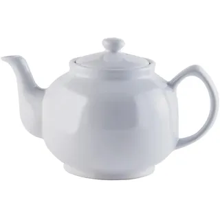 Price & Kensington Englische Teekanne für 10 Tassen, aus hochwertigem Steingut, Teekännchen mit Glanzglasur, weiß, mikrowellen- und spülmaschinenfest, Vintage Teebereiter