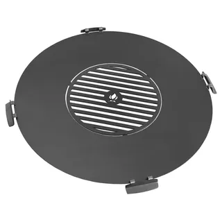 Cook King Rostfreie Grillplatte für Feuerschale 78 cm mit vier Griffen + Rost 36 cm
