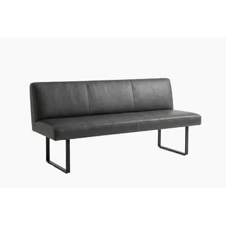 KAWOLA Sitzbank ELEEN Leder Schwarz 203 x 85 x 69 cm