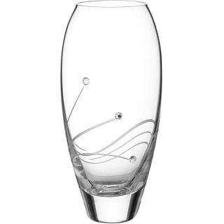 DIAMANTE Bud Vase 'Glasgow' – Kleine handgeschliffene Kristallvase mit Swarovski-Kristallen – 18 cm