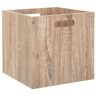 5five Simply Smart Aufbewahrungsbox, Holz-Optik beige 29.8 l - geometrische Form - 31 cm x 31 cm