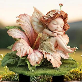 Feen-Figur Miniaturen Feen Garten , Elfen Figur Garten, Flower Fairies Miniatur Elfen Deko, Flache Acryl Fee Mädchen Garten Erdungsstecker, Dekorative Heimdekoration, Wasserdichte Feen-Dekoration