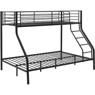 neu.haus Etagenbett Sortland 200 x 140/90 cm Metall schwarz