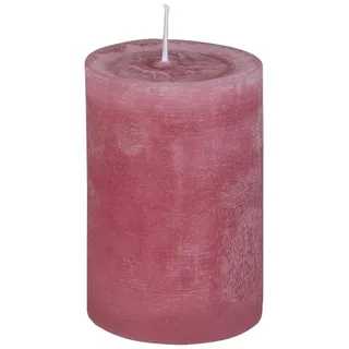 Rustic Stumpenkerze Stumpen Kerzen durchgefärbt Pastell Rosa, Altrosa 15 x 8 cm, 1 Stück