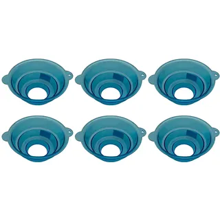 ILODA® 6x Marmeladentrichter blau Kunststoff Einfülltrichter Einmachtrichter Füllhilfe Trichter Spülmaschinengeeignet