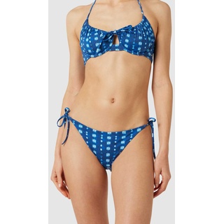 Bikini-Hose mit All-Over-Muster, Blau Melange, XS