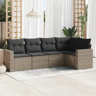 Festnight Gartenlounge Mit Stauraum - Rattan Sofa Balkon Garten Lounge Outdoor Ecklounge Sitzecke Klein Loungemöbel Gartensofa Ecksofa Rattansofa Couch