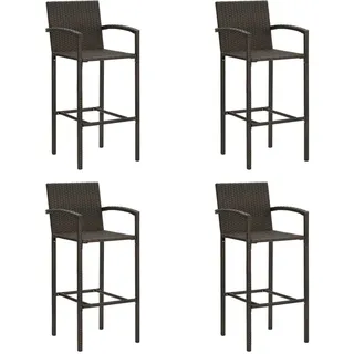 vidaXL 4X Barhocker Barstuhl Tresenhocker Thekenhocker Tresenstuhl Thekenstuhl Küchenhocker Bistrohocker Bar Stuhl Hocker Braun Poly Rattan