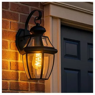 Elstead LIGHTING Außen-Wandleuchte, Leuchtmittel nicht inklusive, Außenlampe Laterne schwarz Wandlampe Retro schwarz