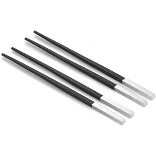 philippi Essstäbchen 2 Paar Nickel/Silber Schwarz