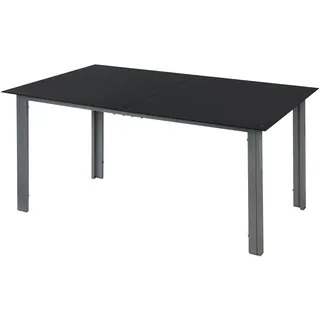 Montafox Garten Esstisch Glastischplatte 150 x 90 x 75 cm Gartentisch 6 Personen Gartenmöbel Tisch Balkontisch Terrassentisch Glas Aluminium Witterungsbeständig
