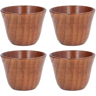 Holzbecher 75 Ml, Retro-naturstil, Isoliert, Für Tee Und Kaffee, Gesund Und Schadstofffrei