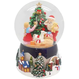 Musicboxworld Spieluhr Schneekugel schmückender Weihnachtsmann und Kind