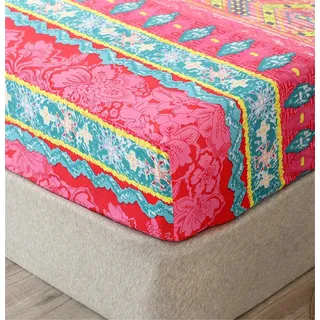 Chickw1 Böhmen Spannbettlaken 90x200cm Kinder Matratzenschoner Gedruckt Bettlaken für Boxspringbett Mikrofaser Spannbetttuch bis 25-30 cm Hohe