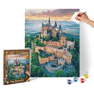 Schipper 609130882 Malen nach Zahlen – Burg Hohenzollern - Bilder malen für Erwachsene, inklusive Pinsel und Acrylfarben, 40 x 50 cm