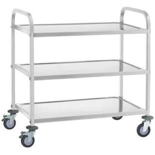 Royal Catering Servierwagen Edelstahl 3 Borde Ablagen: 90 x 50 cm 500 kg - - -