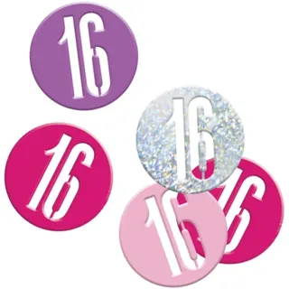 None Konfetti 14 g Rosa/Silber Zahl 16