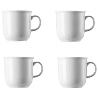 Thomas Porzellan Becher Thomas Trend Weiss Becher mit Henkel groß 0,36 l 4er Set, Porzellan weiß