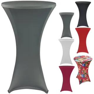 heimtexland ® Stehtischhusse Outdoor Stretch Husse Feier Dekoration Stehtisch Gartenparty Bistrotisch Deko Bezug Typ843 Anthrazit 70 cm