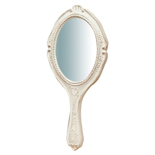 Biscottini Handspiegel 15 x 2 x 30 cm aus Holz | Dekorativer tragbarer Spiegel und Make-up-Spiegel für Mädchen und Mädchen | Tragbarer Friseurspiegel