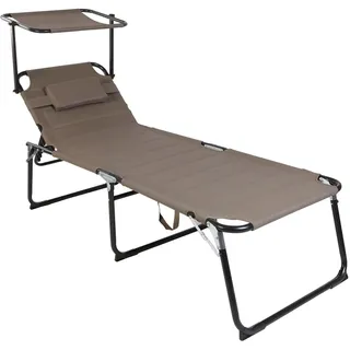 Mojawo XXL Gartenliege Taupe mit Dach