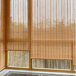 Outdoor Bambus Rollo, Bambusraffrollo, Holz Bambusrollo, 50-150 cm breit, 90-250 cm lang, Wasserdicht Midew Beweis