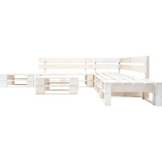 vidaXL 6-tlg. Paletten-Lounge-Set Holz Weiß