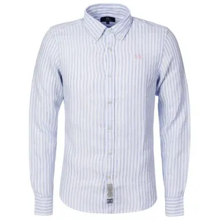 La Martina Langarmhemd MCC012 Herren Klamotte, Dress, Business, Freizeithemd, Anzug blau L