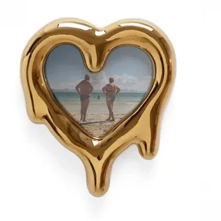 Seletti Melted Heart Spiegel Rahmen Gold | Spiegel mit Rahmen Herz Seletti – Design von Marcantonio aus Porzellan mit Gold-Finish Spiegel mit Rahmen Herz Selet