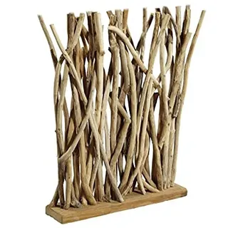 Vintage Line Raumteiler Wohndekoration Skulptur aus Teak-Treibholz B/H/T 50/90/14