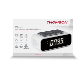 Thomson Radiowecker CR221I Qi-Charger Induktion USB Ladeanschluss weiß TH370706