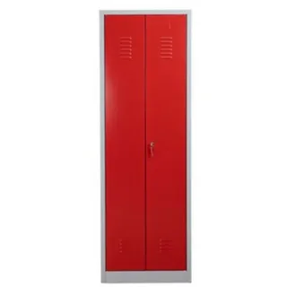 PROREGAL® Spind Metallspind Dolphin, HxBxT 180x60x50cm, Zylindereschloss, Grau-Rot grau 60 cm x 50 cm