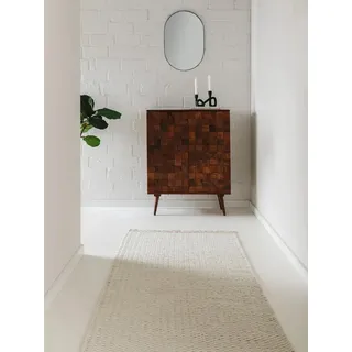 benuta Lana Wollteppich 70 x 200 cm Beige/Weiß
