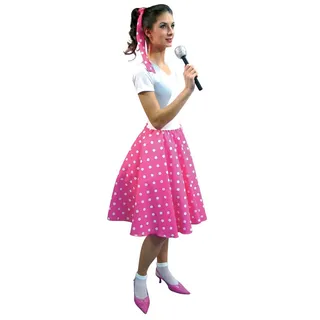 Festartikel Müller Karneval Damen Kostüm Tellerrock pink Rockabilly Größe 44/46