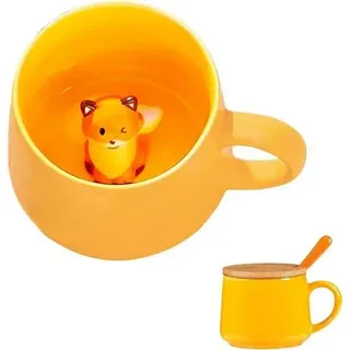 Kaffeetasse Keramik 3D personalisiert Geschenk Freundin Füchse