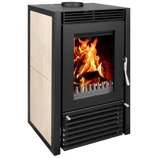 Bruno Kaminofen Kaminofen wasserführend Marbella Compact beige, 12 kW schwarz