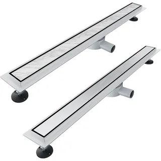 SONNI Duschrinne 70 cm Ablauf 360° Drehbar Duschrinne Extra Flach mit Geruchsstop und Haarsieb 2 in 1 Edelstahl Ablaufrinne Dusche befliesbar