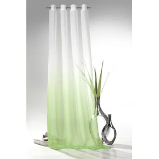 heimtexland ® Ösenschal mit Farbverlauf in hellgrün HxB 245x135 cm Voile transparent - ÖKOTEX geprüft - Gardine Vorhang Dekoschal grün Typ501
