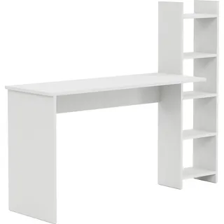 [en.casa] Schreibtisch mit Regal Chagtuniejle 150x45x120 cm Weiß