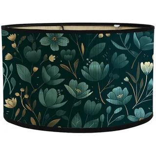 Morbuy Bambus Lampenschirm Blumen Muster Zylinder 30cm Höhe 20cm E27 Schraubmontage Modern Dekoration für Wohnzimmer, Schlafzimmer, Büro, Hotelzimmer